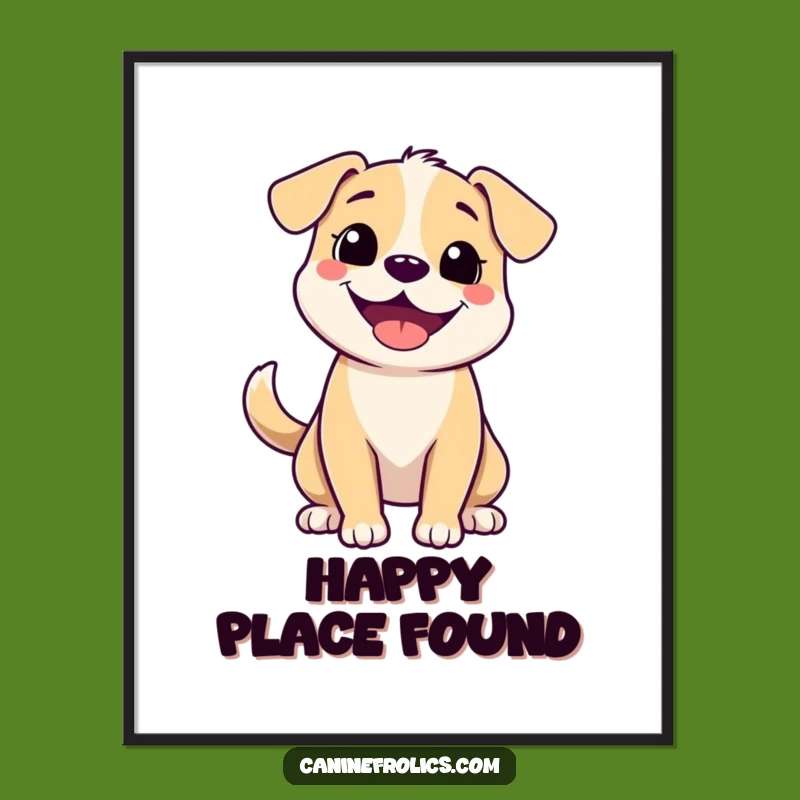 Funny Happy Grin Dog Poster A Joyful Wall Art Piece For Any Room