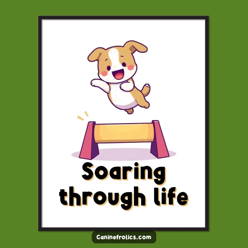 Funny Leaping Dog Poster: Inspire Action With Dynamic Art