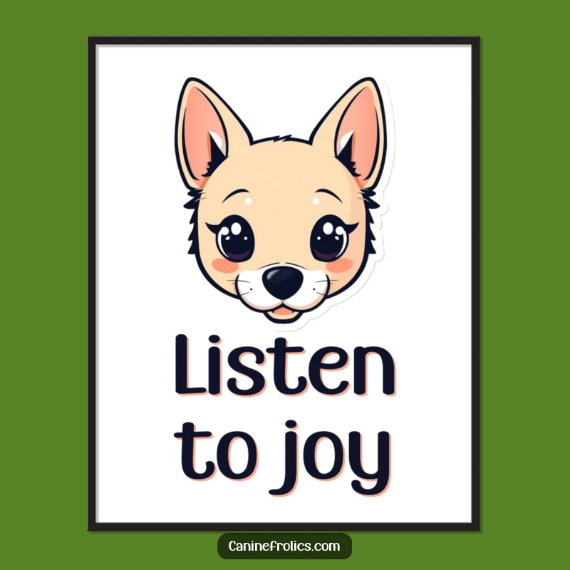 Funny Dog Head Poster - Charming Wall Art with Sparkling Eyes