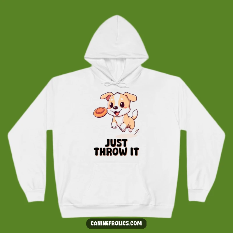 Cozy Funny Dog Frisbee Hoodie: Wagging Tail Warmth Gift