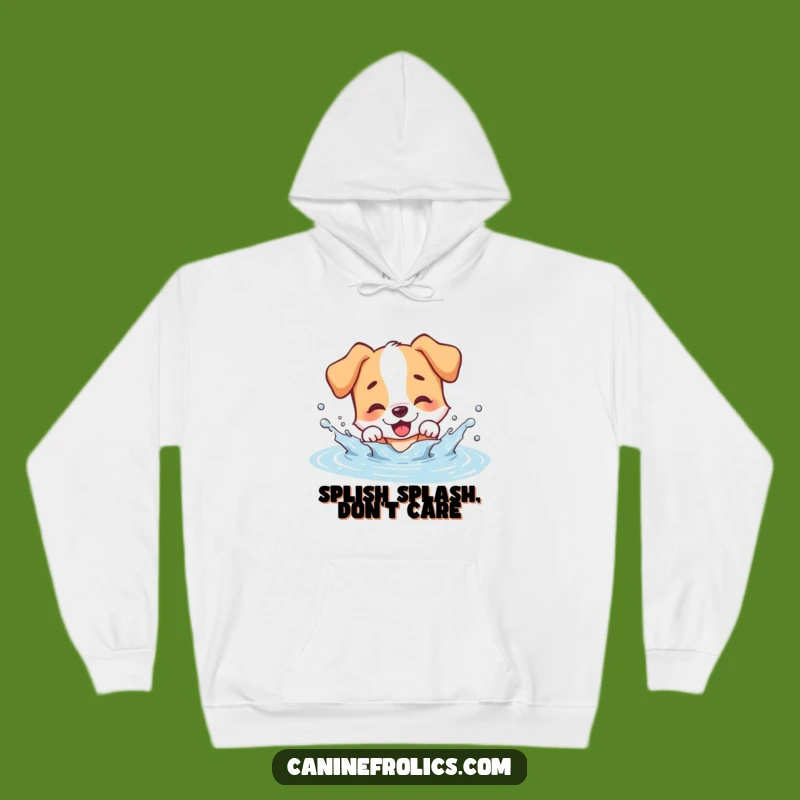 Cozy Funny Dog Splashing Puddle Hoodie - Warm & Hilarious Wet Dog Gear
