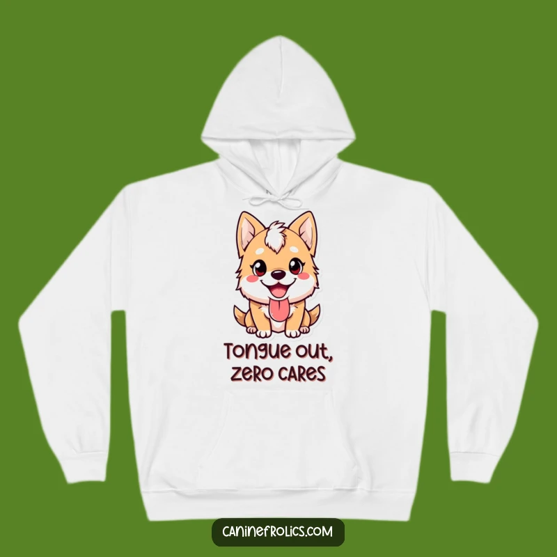 Funny Cozy Hoodie - Happy Dog Tongue Lolling Out Comfort Gift