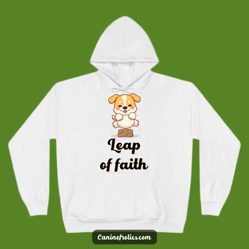 Funny Dog Leaping Hoodie: Cozy Canine Jump Design, Warm & Funny Gift for Dog Owners