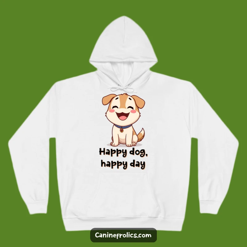 Funny Happy Dog Panting Hoodie: Cozy Outdoor Fun, Warm Funny Gift Apparel