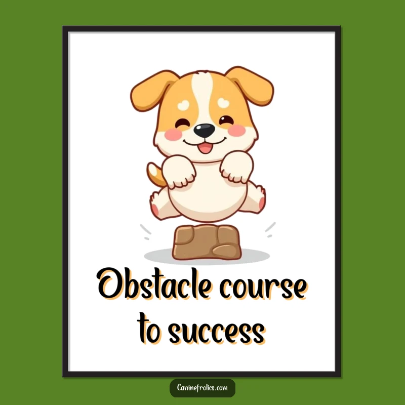 Free Printable Dog Wall Art: Hilarious Leaping Pup Action Shot Downloadable Decor