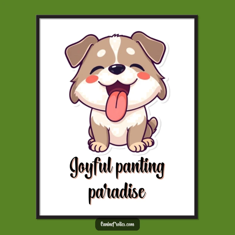 Free Printable Dog Wall Art: Joyful Panting Dog, Tongue Out, Funny Downloadable Decor