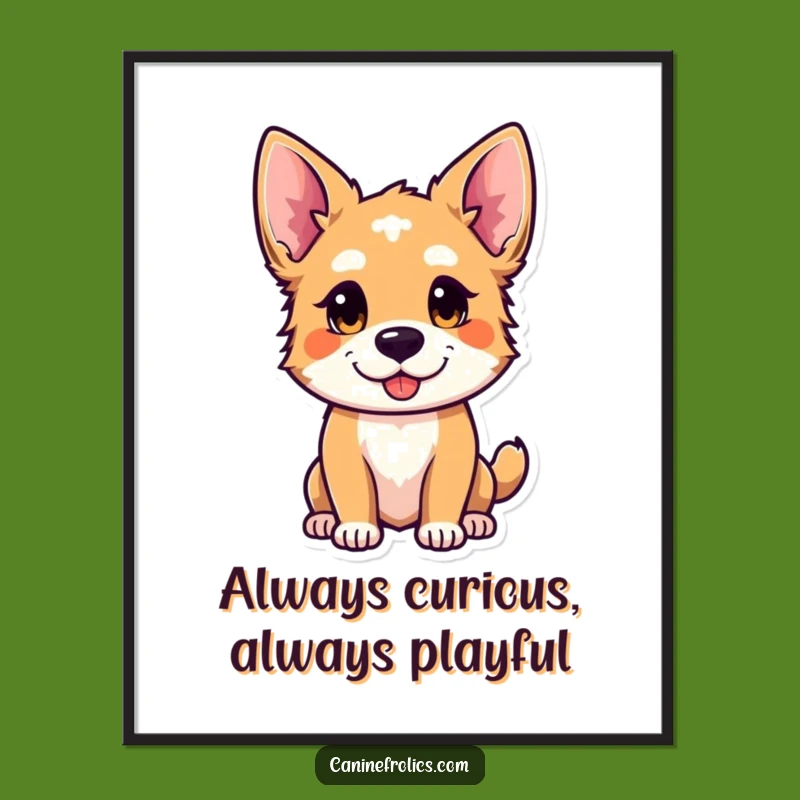 Free Printable Wall Art: Curious Dog Playful Ears Decor Downloadable Art