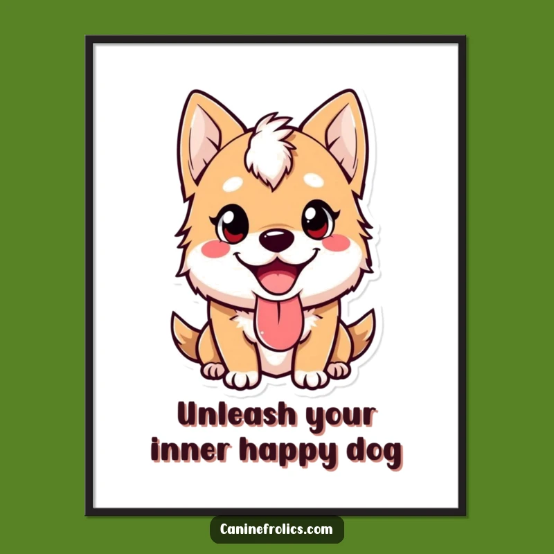 Free Printable Wall Art: Goofy Dog Tongue Out Face Downloadable Art Decor