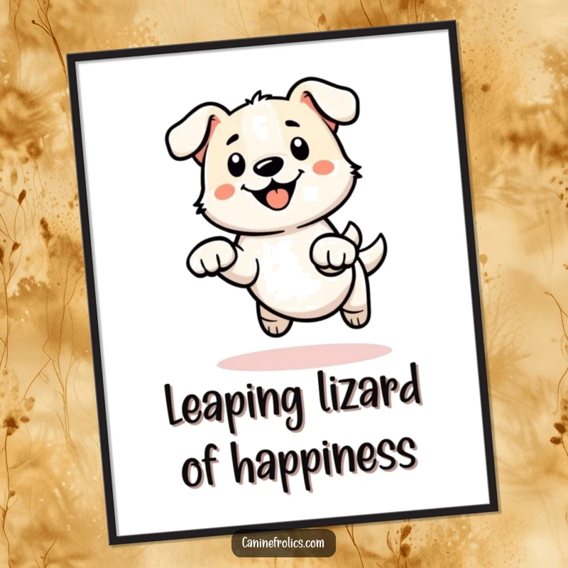 Funny Free Printable Wall Art: A simplified dog outline mid-leap, with energetic paws creating a sense of motion.