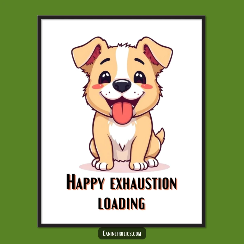 Free Printable Dog Wall Art: Happy Panting Pup Post-Activity Downloadable
