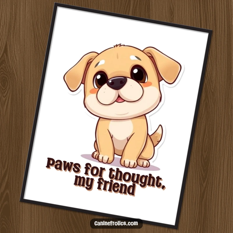 Funny Free Printable Wall Art: A playful dog tilting its head, its curious expression inviting interaction.
