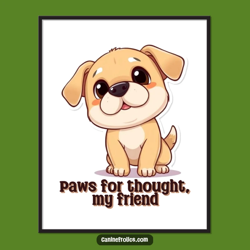 Free Printable Wall Art: Curious Dog Tilt, Hilarious Playful Downloadable Decor