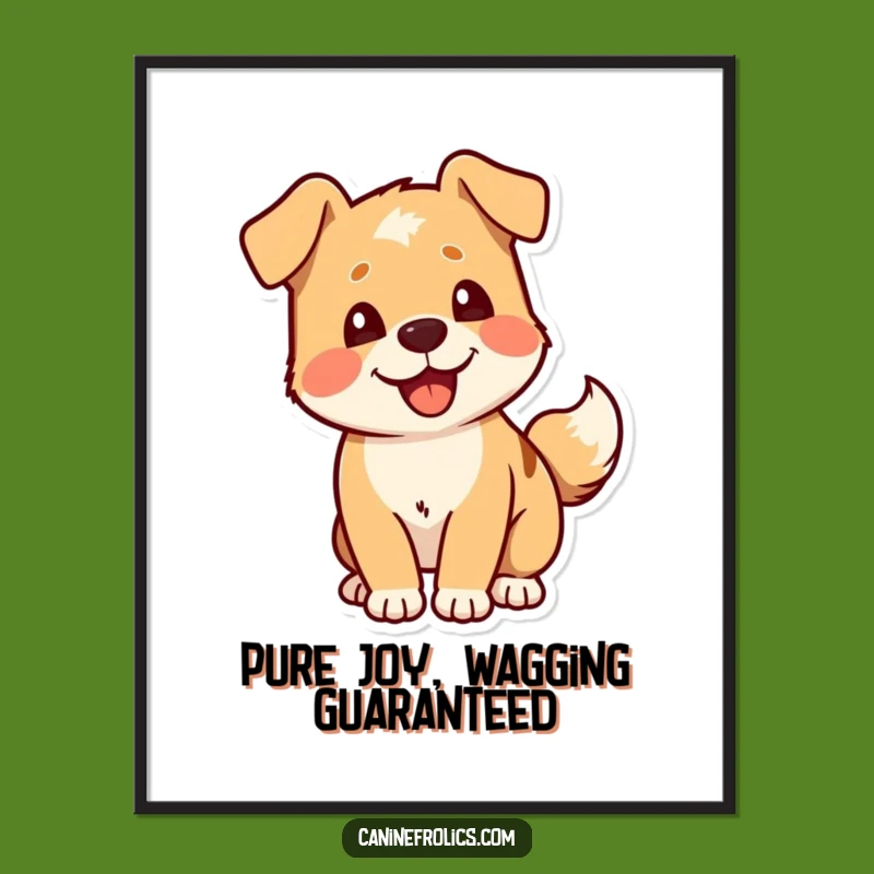 Free Printable Wall Art: Delightful Dog Wags Tail, Funny Downloadable Decor