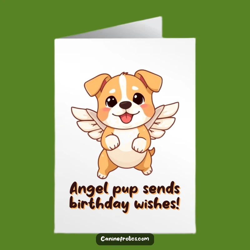 Free Printable Birthday Card: Flying Dog Angel, Funny Dog Downloadable Gift