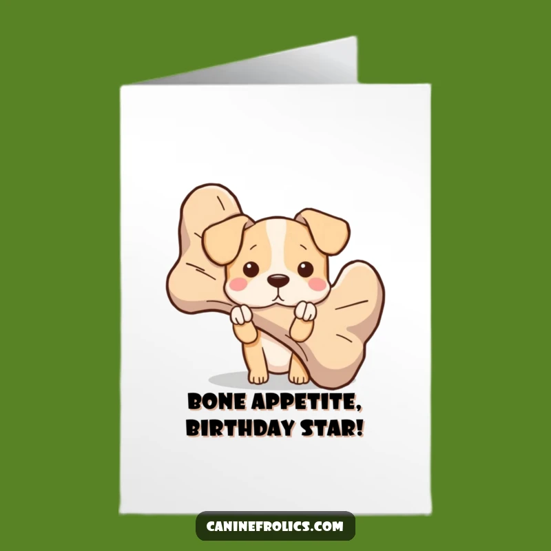 Free Printable Birthday Card: Dog Behind Bone, Funny Surprise Dog Gift