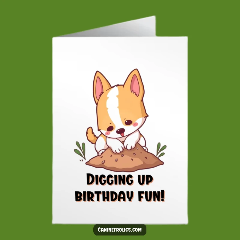 Free Printable Birthday Card: Digging Dog Mischief Fun Downloadable Gift