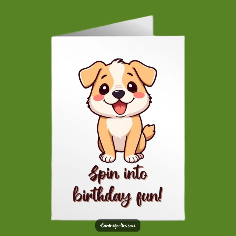 Free Printable Birthday Card: Dog Zoomie Spin, Fun Dog Lover Downloadable Gift