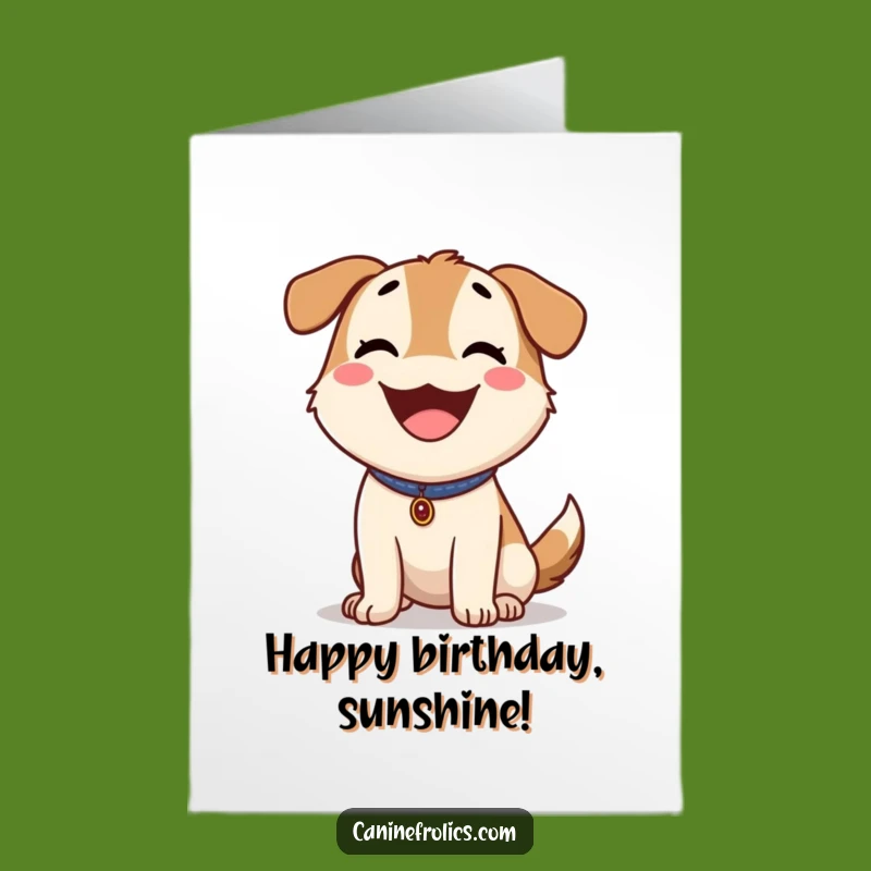 Free Printable Happy Dog Birthday Card - Sunny Dog Downloadable Gift