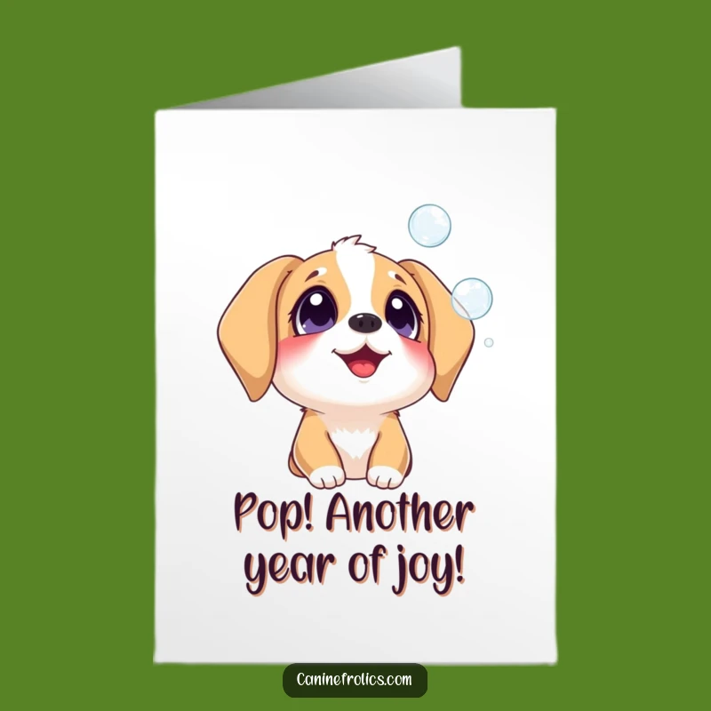 Funny Free Printable Bday Card: Dog Watching Bubbles, Delightful Downloadable Gift