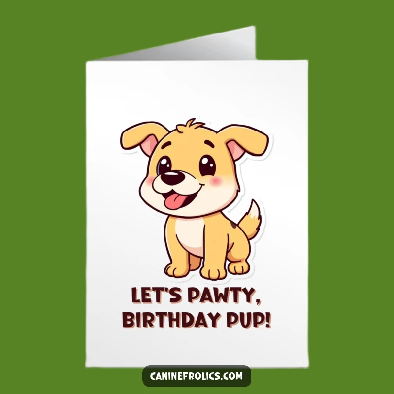 Free Printable Playful Dog Birthday Card - Energetic Dog Downloadable Gift