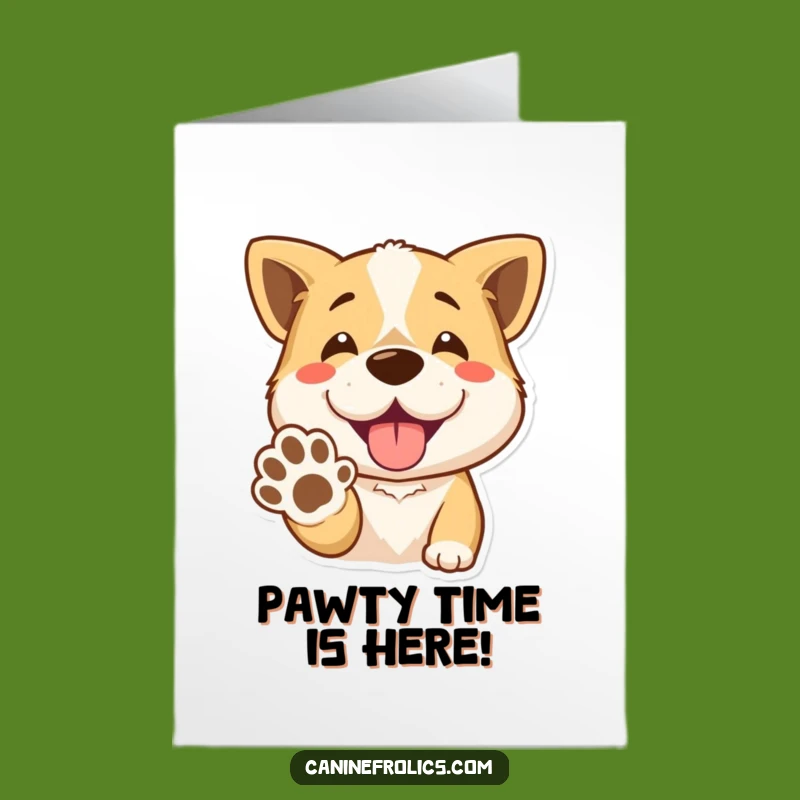 Free Printable Birthday Card: Dog Paw Up, Big Smile, Funny Birthday Wishes Downloadable Gift