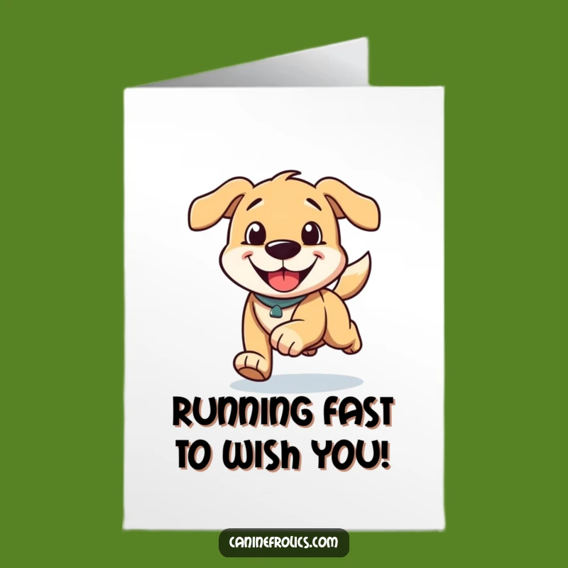 Free Printable Dog Birthday Card: Running Dog's Grin for a Hilarious Dog Lover Gift