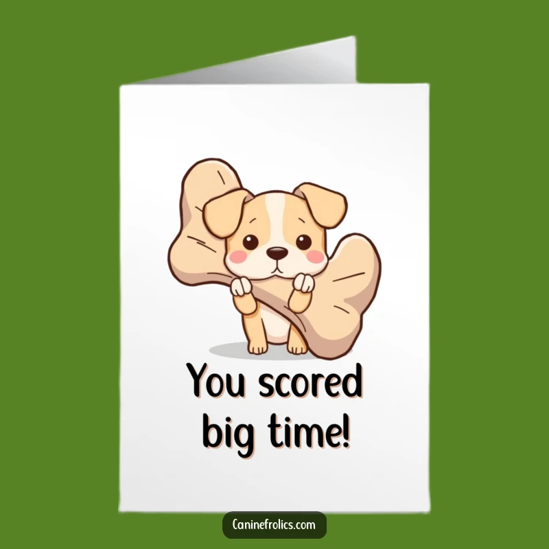 Free Printable Congrats Card: Dog Behind Bone, Funny Reward Dog Gift