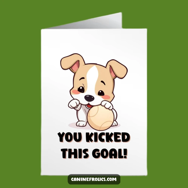 Free Printable Congrats Card: Dog Nudging Victory, Perfect Downloadable Gift!