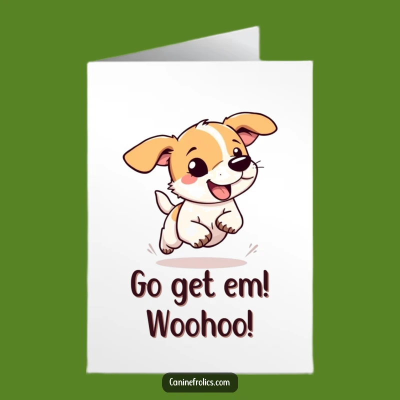 Free Printable Congrats Card: Floppy-Eared Dog's Wild Celebration, Funny