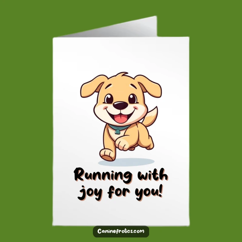 Free Printable Congrats Card: Running Dog's Grin for a Hilarious Achievement