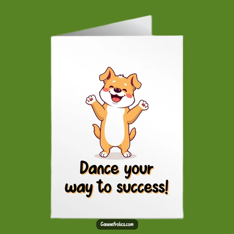 Free Printable Dog Congrats Card: Joyful Dancer Pup Downloadable for Wins