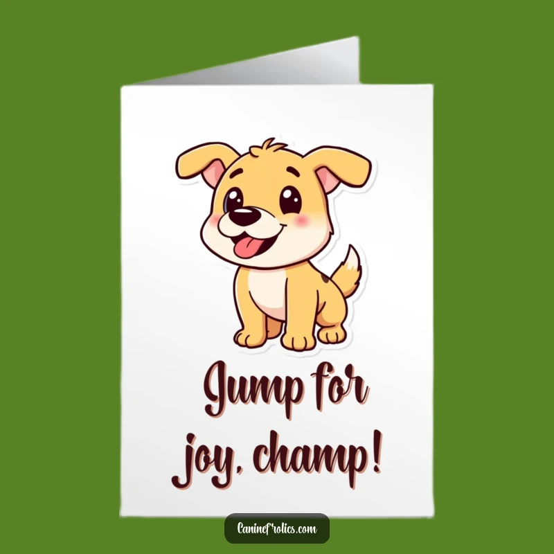 Free Printable Playful Dog Congrats Card - Energetic Dog Downloadable Gift