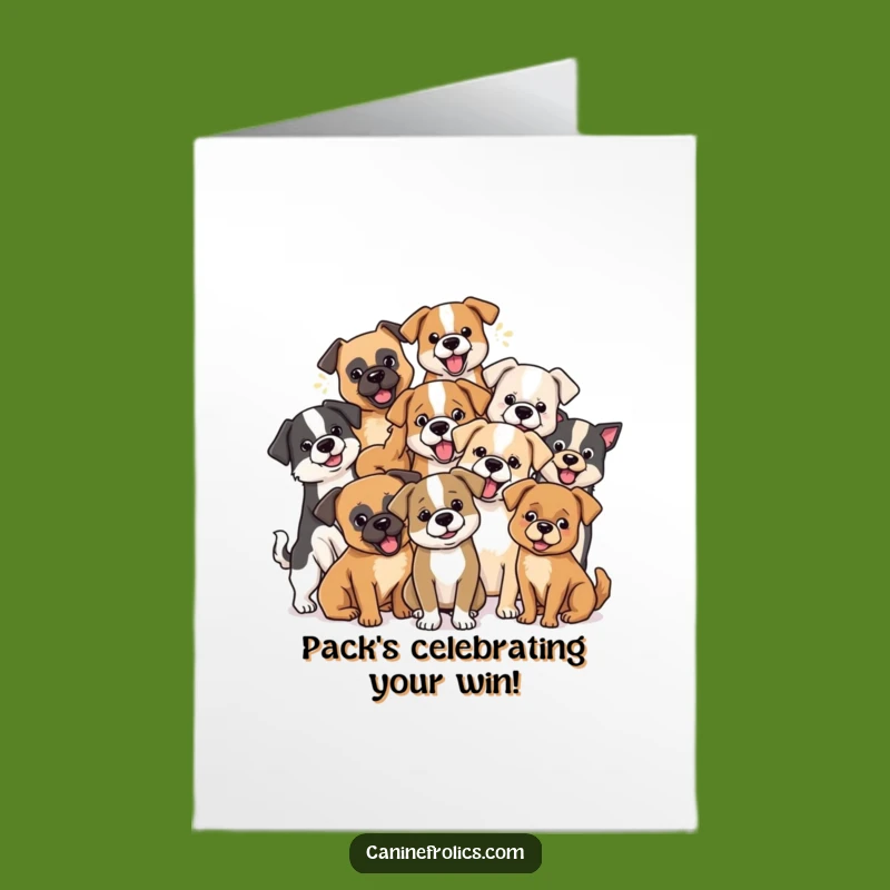 Free Printable Congrats Card: Dog Pack - Funny Group Downloadable Celebration Gift