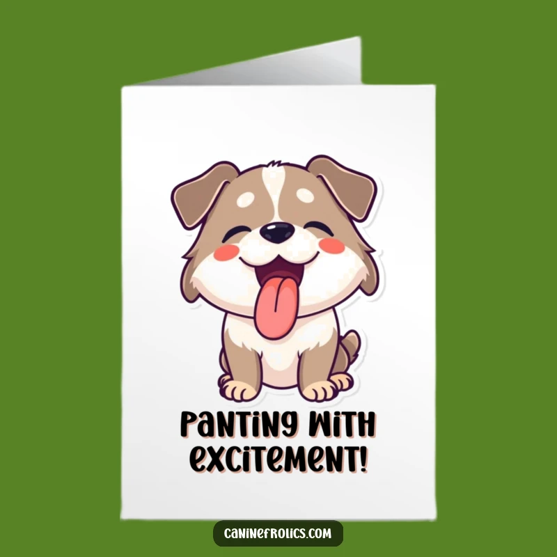 Free Printable Congrats Card: Panting Dog, Tongue Out, Funny Downloadable Gift for Exuberant Wins