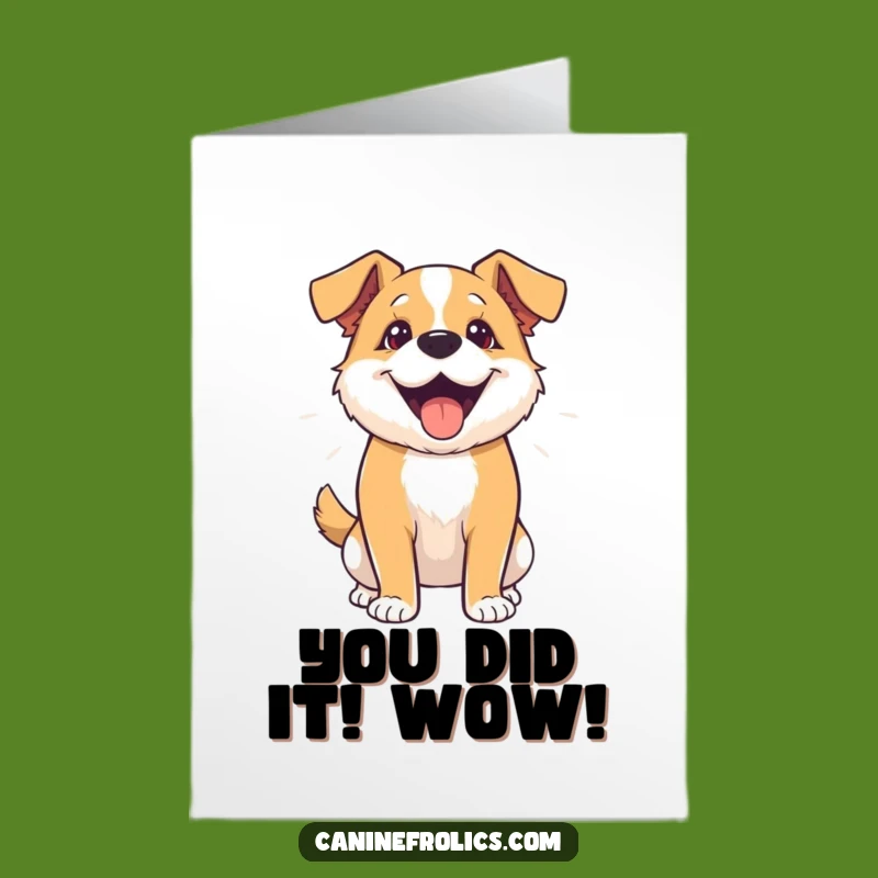 Free Printable Congratulations Card: Joyful Dog Wigging, Perfect Downloadable Gift!