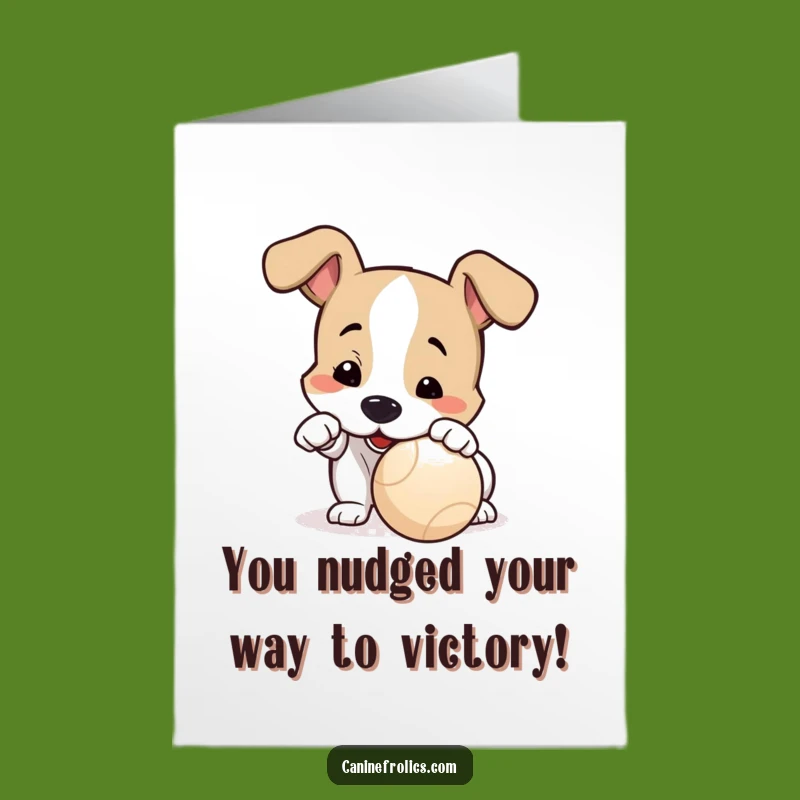 Free Printable Dog Congrats Card: Eager Pup Ball Game Downloadable