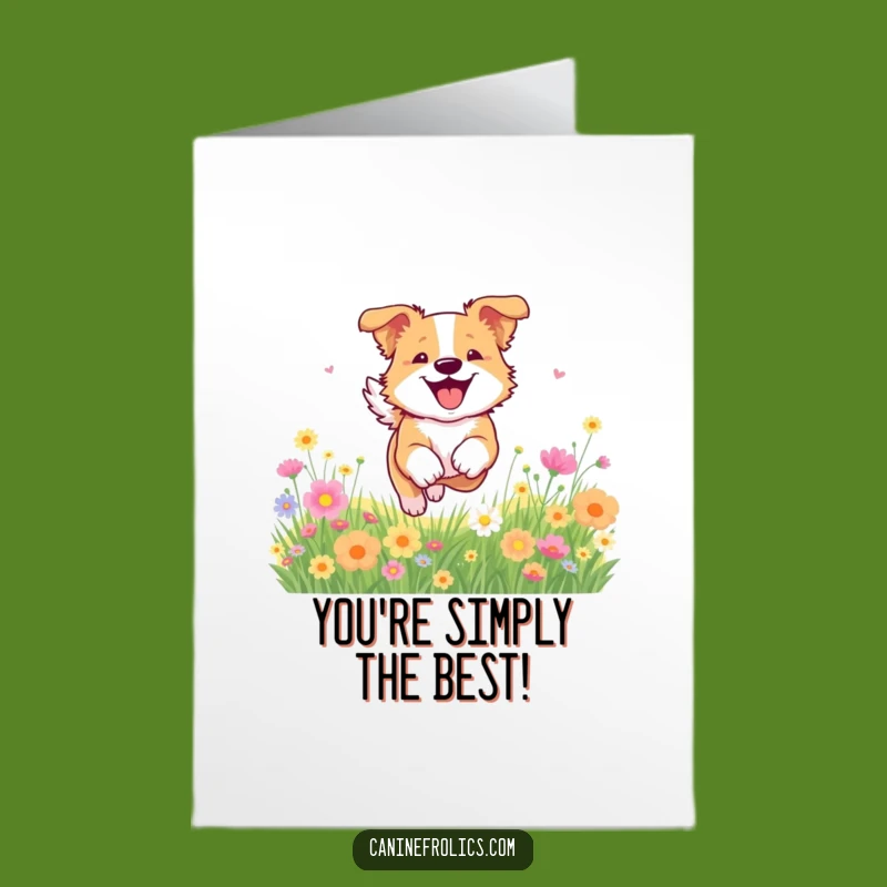 Free Printable Congratulations Card: Blissful Dog in Blooms, Celebrate Success with Downloadable Cheer