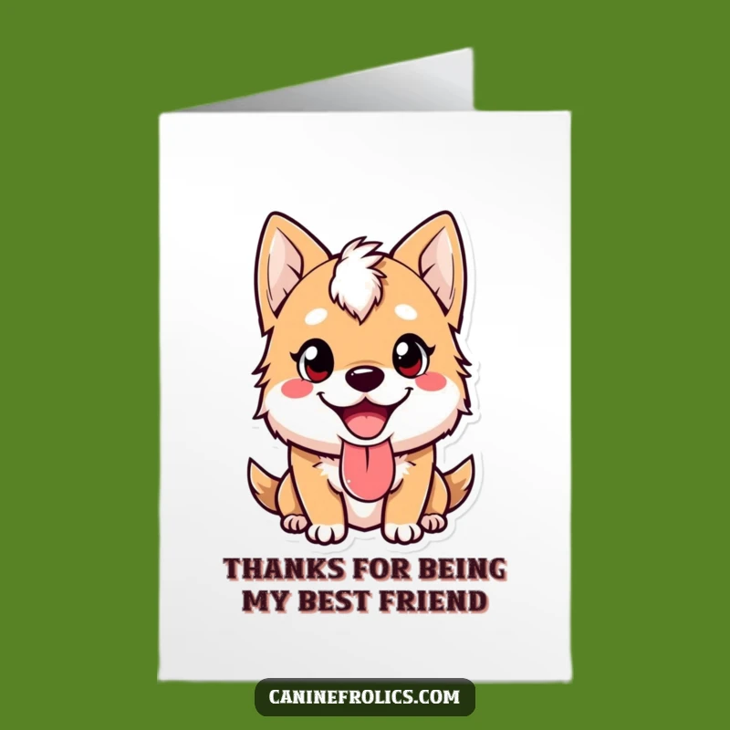 Free Printable Thank You Card: Adorable Dog Tongue Out Appreciation Downloadable Gift
