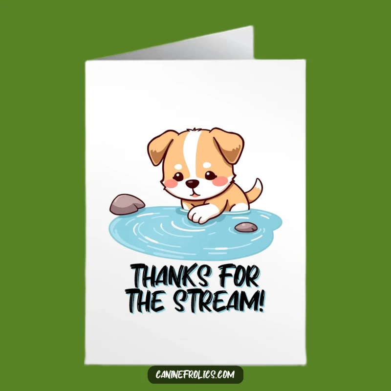 Free Printable Thank You Card: Dog Stream Dip, Grateful Dog Gift