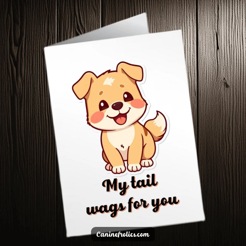 Funny Free Printable Thank You Card: A dog wags its tail with pure delight, a symbol of gratitude in downloadable art.