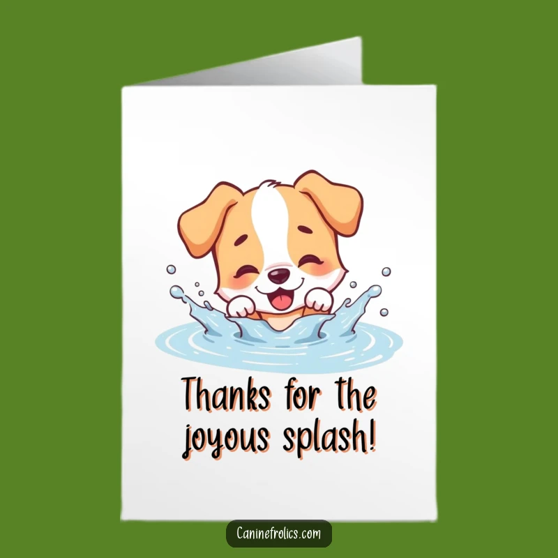 Free Printable Thank You Card: Splashing Dog Gratitude, Funny Downloadable Card