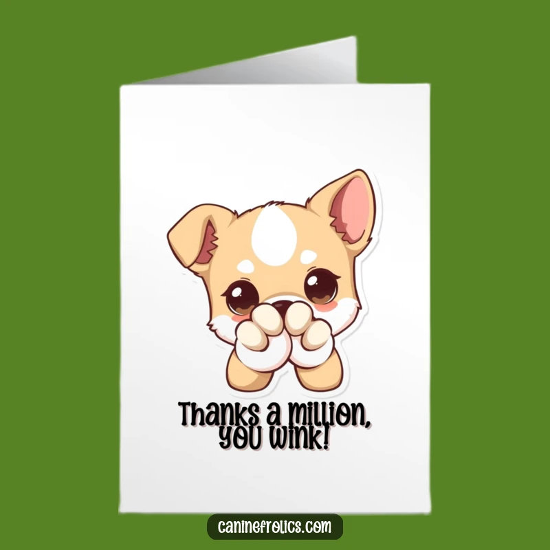 Free Printable Thank You Card: Winking Dog, Express Gratitude with Humor