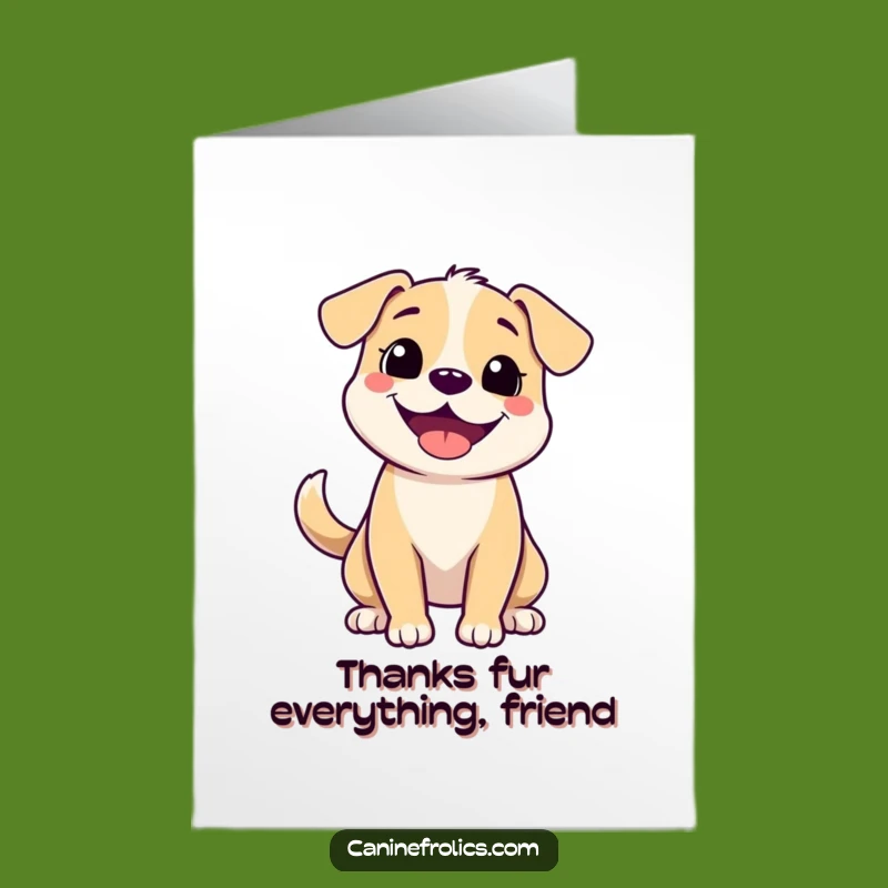 Free Printable Thank You Dog Card: Grinning Pup, Wagging Tail, Funny Downloadable Gift to Show Appreciation