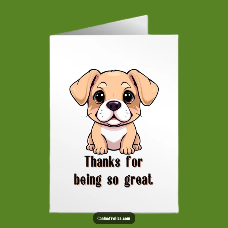 Free Printable Thank You Card: Inquisitive Dog, Flopped Ears, Funny Downloadable Gift for a Thoughtful Gesture