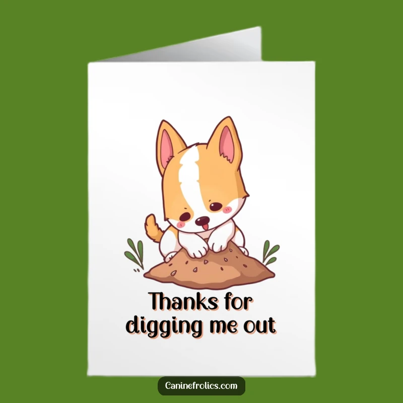 Free Printable Thank You Card: Digging Dog Gratitude Downloadable Gift