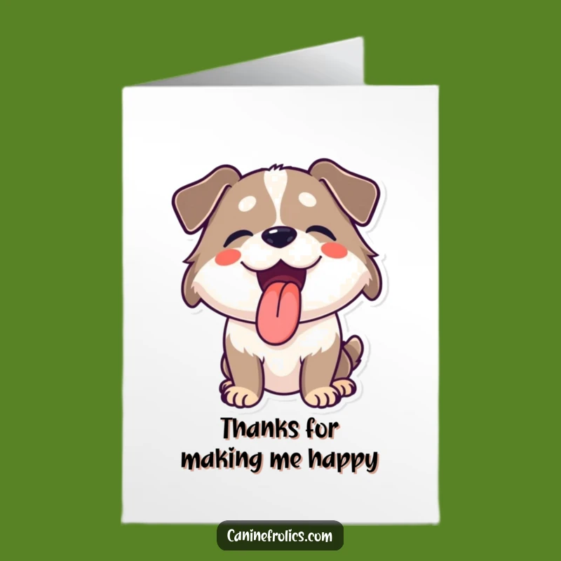 Free Printable Thank You Card: Joyful Panting Dog, Tongue Out, Funny Downloadable Gift