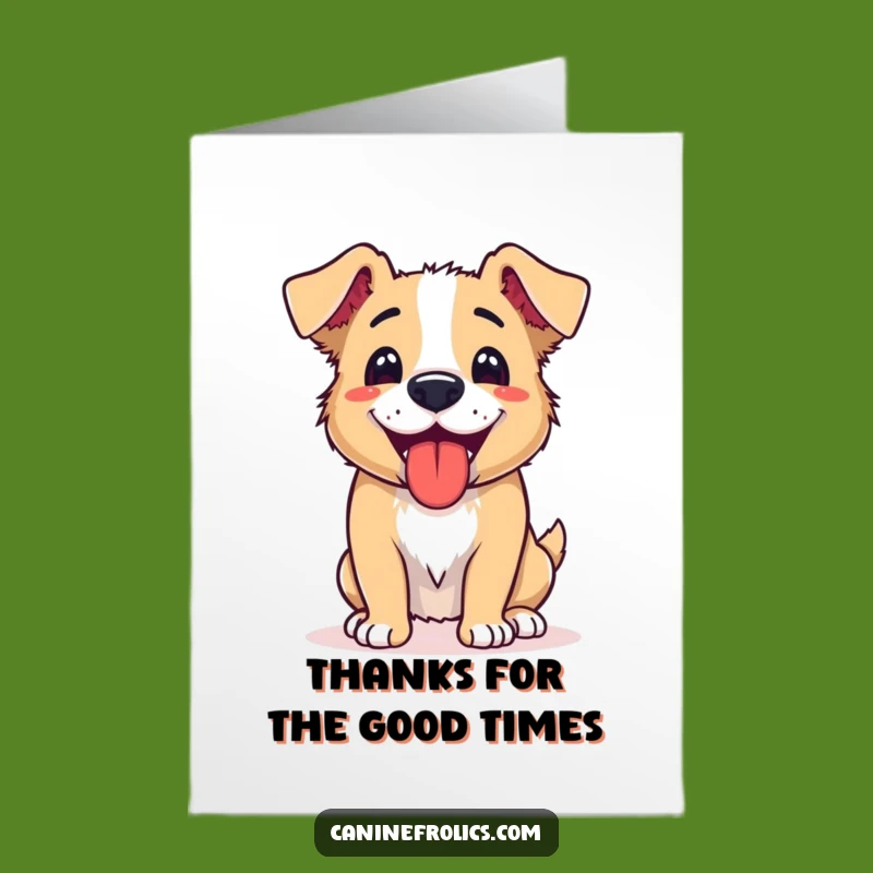 Free Printable Dog Thank You Card: Happy Panting Pup Downloadable Gratitude