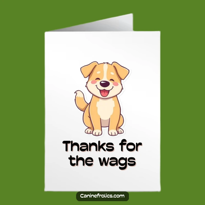 Free Printable Dog Thank You Card: Wiggly Body Tail Wag Downloadable