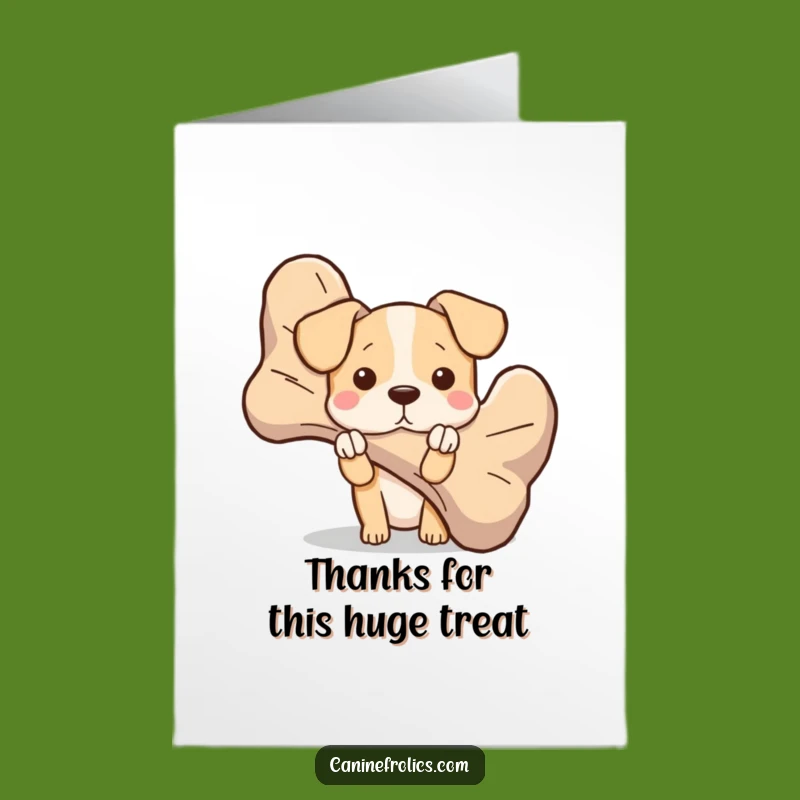 Free Printable Thank You Card: Dog Behind Bone, Funny Grateful Bone Gift
