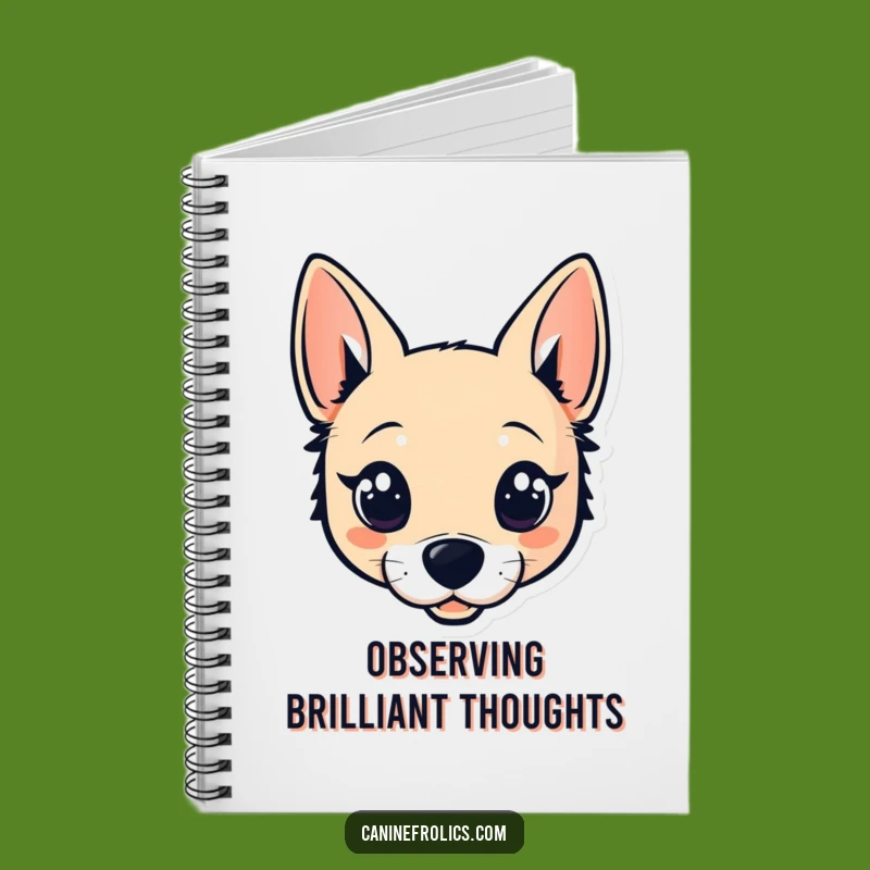 Funny Dog Head Notebook - Jot Down Ideas with Charming Sparkle